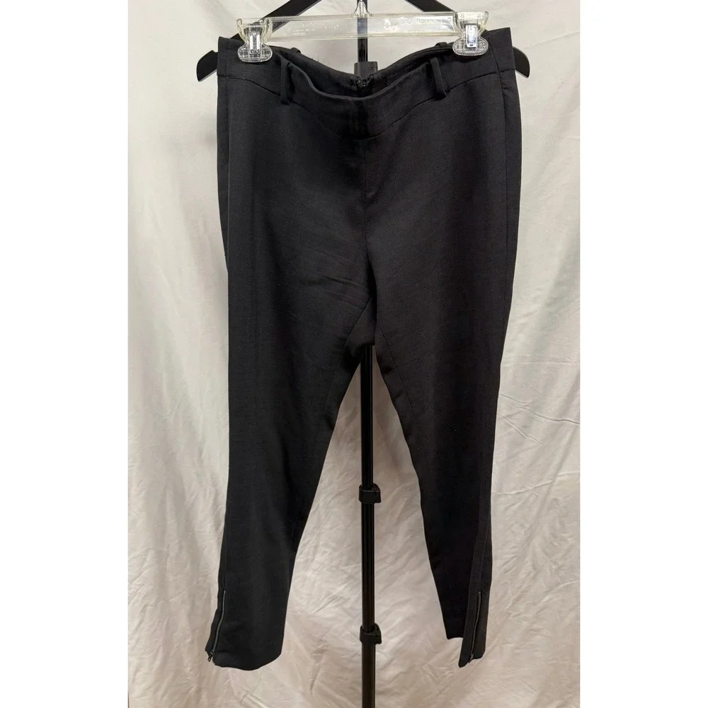 J. Crew Collection Women's Grey Wool Blend Ankle Zip Business Pants Sz 8